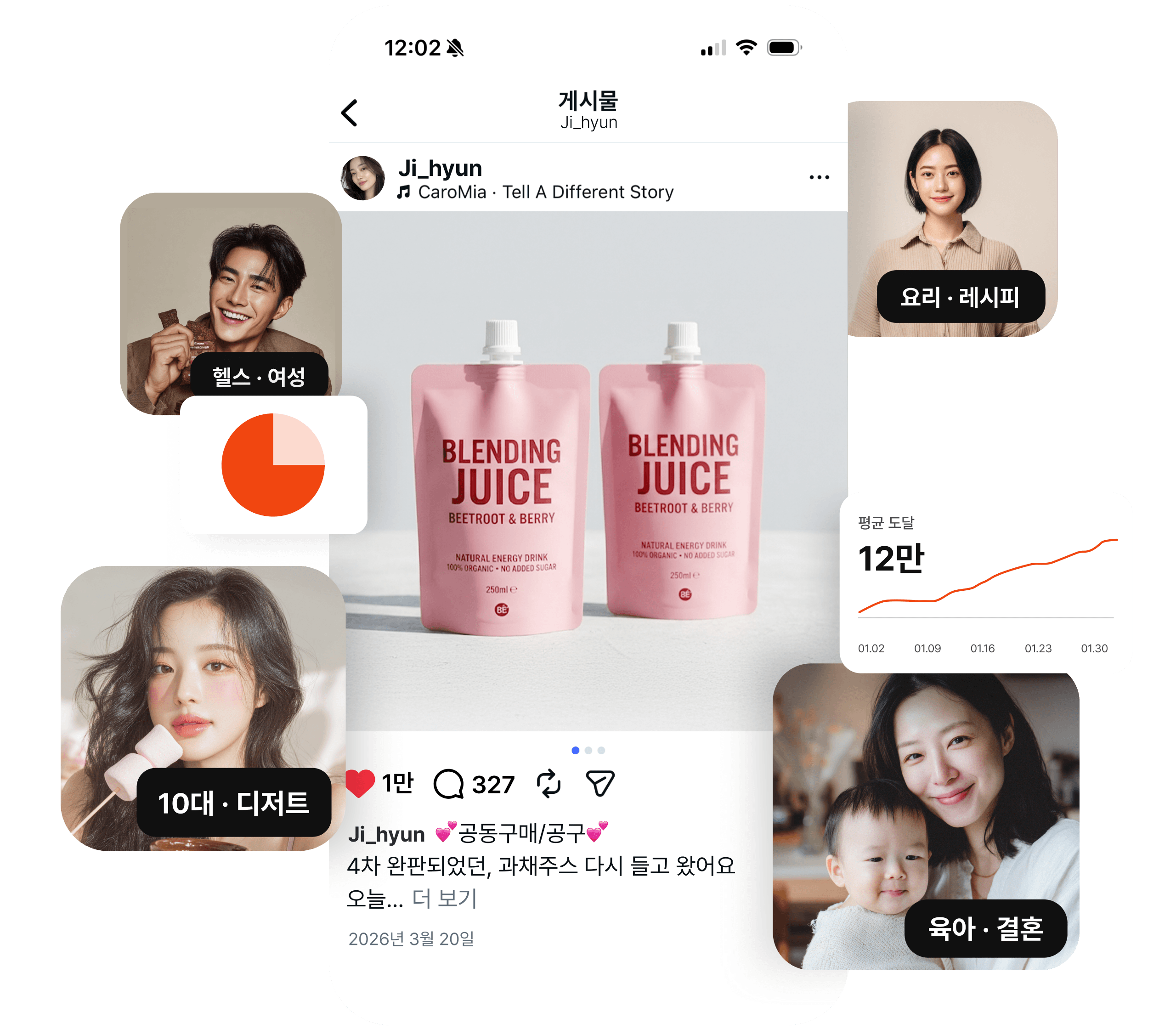 크리에이터와 브랜드 마케팅 예시 화면